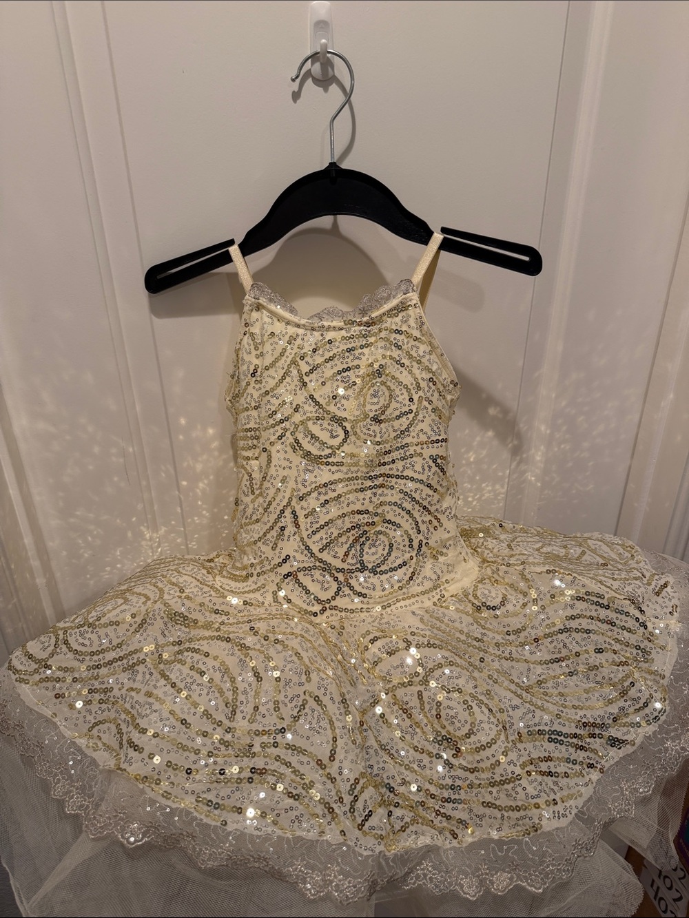 Girls Cream and Gold Sequin Tutu